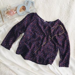 Boho Top Semi Sheer Split Back